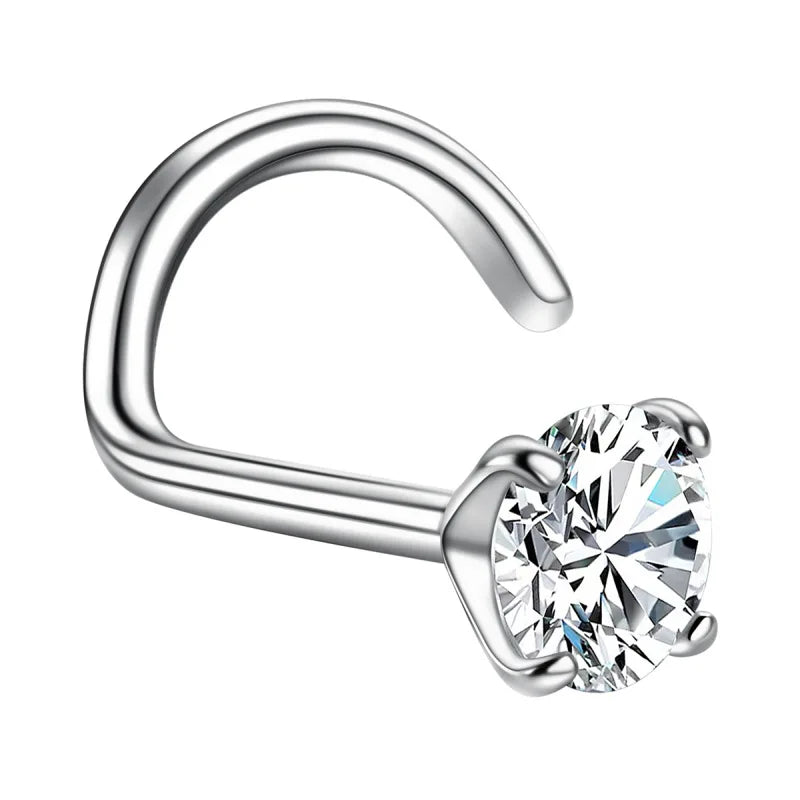 14K Gold Nose Piercing Ring Body Jewelry Wholesale DEF Moissanite Nose Ring
