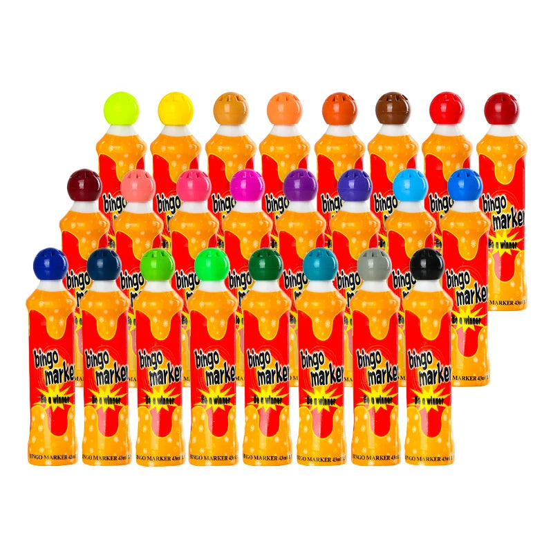 OEM Hot Sale rainbow 40ml 10mm Nibs Bingo Dot Containers Bingo Daubers for Bingo Game Card Game Dabbers Plastic Paint