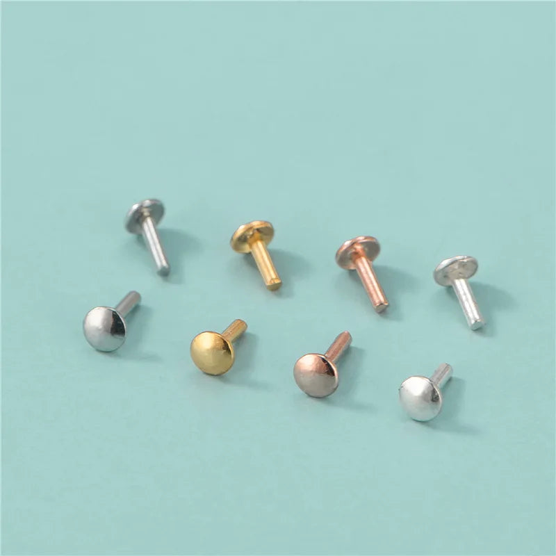 Tiny 925 Sterling Silver T Shaped Cup and Peg Stopper Plug for Half Drilled GemstonBead Hole CoverBead Plugs