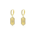 Laodun INS Fashion Popular S925 Huggie Earrings Creative Compass Personalized Dangle CZ Sterling Silver Earrings Vermeil