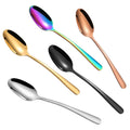 Wholesales Custom Logo Stainless Steel Dinner Dessert Spoon Coffee Round Cupping Spoon