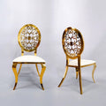 Nordic High Back Gold Stainless Steel Leg Throne Chairs for Wedding King Party Hotel or Farmhouse for Banquets Kitchen Use