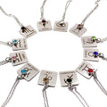 Trendy Charm Birthday Gifts Women Silver Stainless Steel Chain Birthstone Pendant Zodiac Sign Necklace