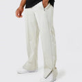 Custom Split Hem Track Trousers Wholesale Loose Fit Men Sweatpants Cotton Work Out Sport Jogger Men  With Snap Button