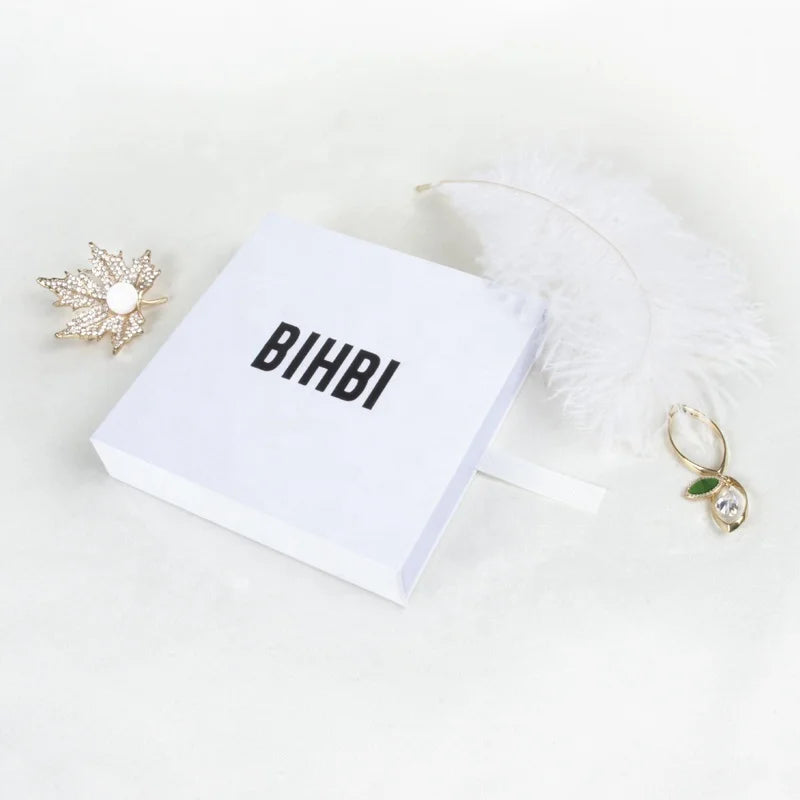 Necklace Ring Jewelry Packaging Box Luxury Storage Paper Drawer Box Customized PE Film Suspension Transparent Jewelry Box