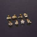 Gaby New 16G Lip Rings Flower Heart Cross Design Cartilage Earring Internal Thread Lip Ring Jewelry Piercing Jewelry