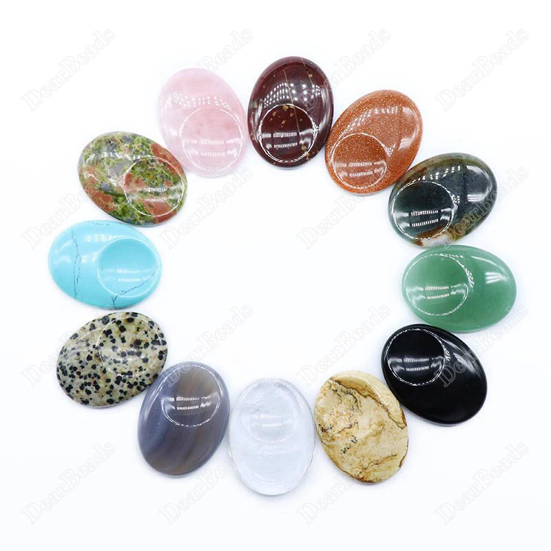 Thumb Crystal Portable Heart Shape Healing Crystals Gemstone Worry Stone Palm Pocket Stones for Stress Relief Massage