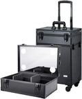 Professional Makeup Case LED Lamp Adjustable Large Capacity Lock 4 Wheels Customizable Fashionable Aluminum Suitcase Cosmetics