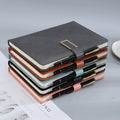New Business Style Leather Notebook - Customizable Leather Record Book with Company Logo Embossing