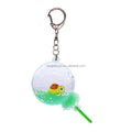 Factory Wholesale Custom Sparkle Glitter Cute Mini Turtle Floating Round Ball Clear Liquid Candy Lollipop Keychain
