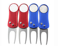 Wholesale Custom Logo Zinc Alloy Durable Ball Marker Mixed Color Bulk Golf Divot Tool