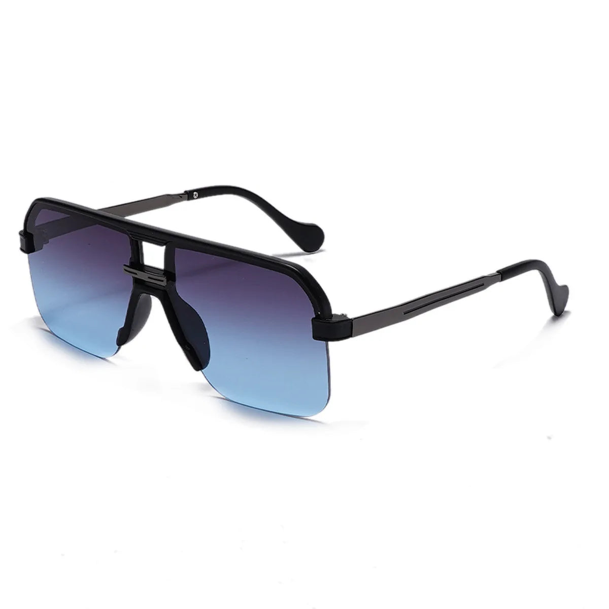 2025 Retro Gradient Color Anti-UV Sunglasses Custom Logo UV400 Half-Frame Tortoiseshell PC Material for Men and Women