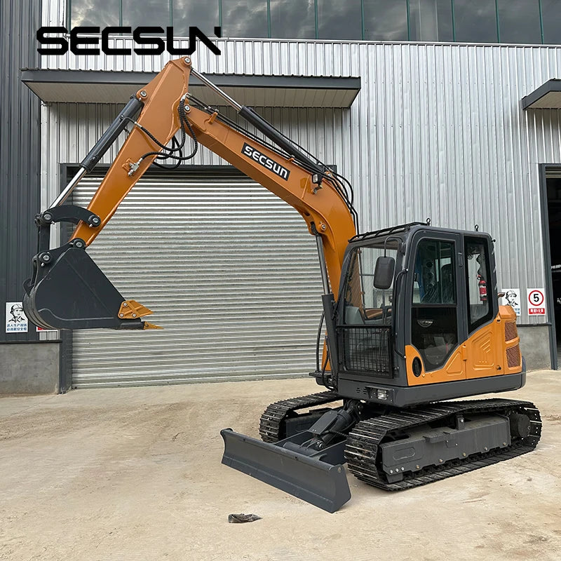SECSUN Earth Moving Machinery 6.5 Ton 7.5 Ton Track Excavator Crawler Excavator for Localized Construction