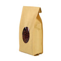 2026 Resealable Natural Kraft Paper Bag Food Packing Zip Lock Food Tea Nut Standing up Zipper Craft Bag with Oval Window Stock