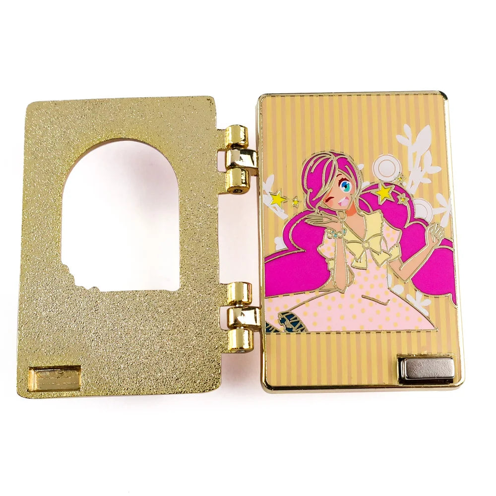 Wholesale Metal logo Hard Enamel Lapel Pin Badge Gift Metal Crafts Custom Spring Door Hinge Enamel Pin With Hinge Badge