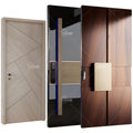 Foshan Yohome Custom Modern Front Main Wood Door Pivot Hinge Fingerprint Security Door Stainless Steel Exterior Doors for Houses