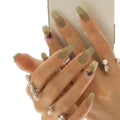 Custom Handmade ABS False Nails Professional Press-on Vendor with Private Label Butterfly Design for Fingers Wholesale Supply