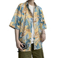 Wholesale Men's Retro Summer Casual Loose Beach Vacation Floral Shirt 3