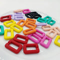 Fashion Simple Geometric Resin Button Whole Package Cany Color Frosted Surface Cutout Square Acrylic Button Bag Accessories