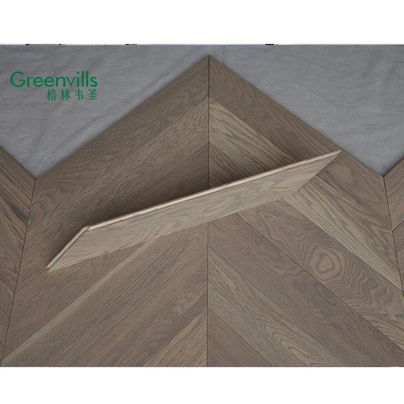 Indoor Chevron Wood Flooring Herringbone Engineered Oak Parquet Wood Flooring for Residence
