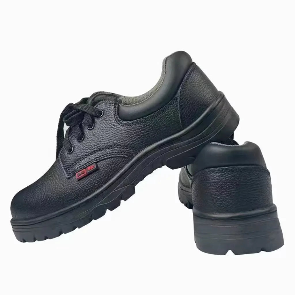 Anti-skidding Genuine Leather Shoes Steel Toe Rubber Sole Anti Smash Anti Stab Man Safety Shoes Industrial Work Shoes