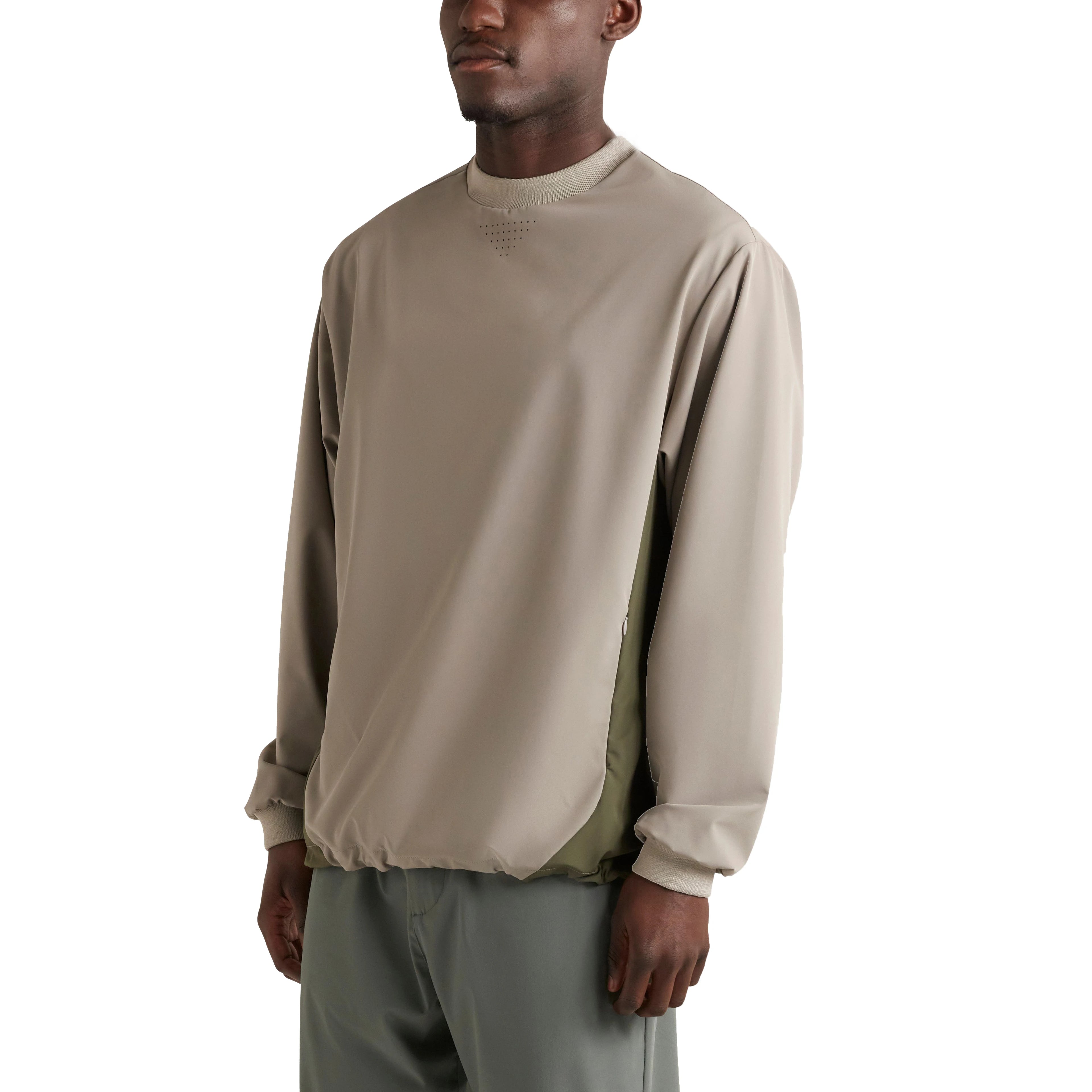 Men's 4 Way Stretch Solid Crew Neck Long Sleeve Spring Breathable Golf Windbreaker Sweatshirts