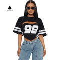 Green Dimple Custom Arrivals Women Clothes Fall High Quality Digital Print Hollow Short Sleeve t Shirt