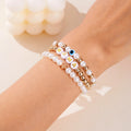 2025 New Cross-border Mother's Day MAMA Bead Bracelets Versatile Fashionable Alphabet Polymer Clay Pearl Multi-piece Set for Mom