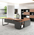 Modern Luxury Executive Office Desk Latest L-Shaped MDF Manager Desk with Convertible Feature for CEO Boss Wood Panel Style