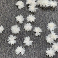 Delicate 3cm White Chiffon Flower Handmade Fabric Flower With Beads Center