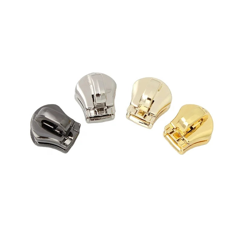 Nolvo World 4 Colors 2 Sizes N5# M5# Metal Teeth Head+nylon Teeth Head Puller Zipper Head for Garment/luggage case