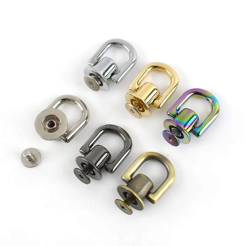 Meetee KY912 10mm Handbag Hardware Accessories Side Clip Screw Nail Bag Chain Strap Connector Clasp Rivet Hanging D Ring Buckles