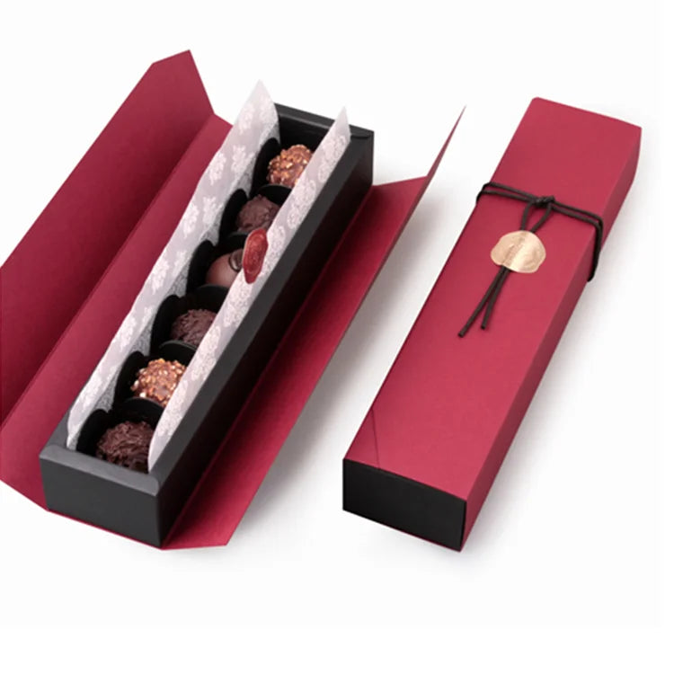Custom Empty Gift Foldable Chocolate Packaging Box with Dividers