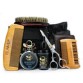 ELAIMEI Private Label Custom logo Grooming Mens Beard Care Set Kit Beard Brush and Comb Set Men Gift Beard Set