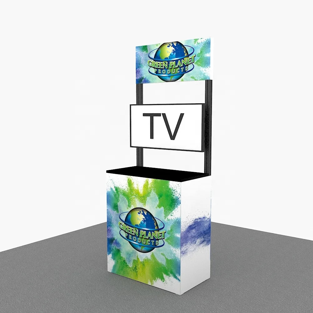 Portable Aluminum Expo Promotion Event Floor Standing Trade Show Display TV Stand MegaBDM