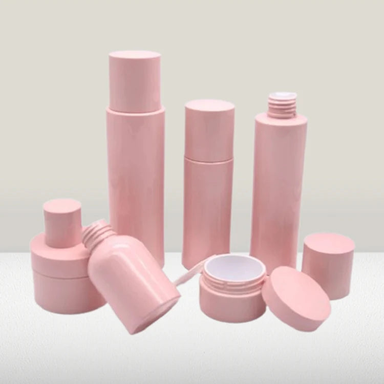 Private Label Recycled Frosted Pink Skin Care & Wigs Packaging Set 120ml Biodegradable PET Bottle with Screw Cap