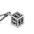 Stainless Steel Necklace Hip Hop square Pendant Sweater Chain Couple Cube Titanium Steel Personality Accessory Pendant