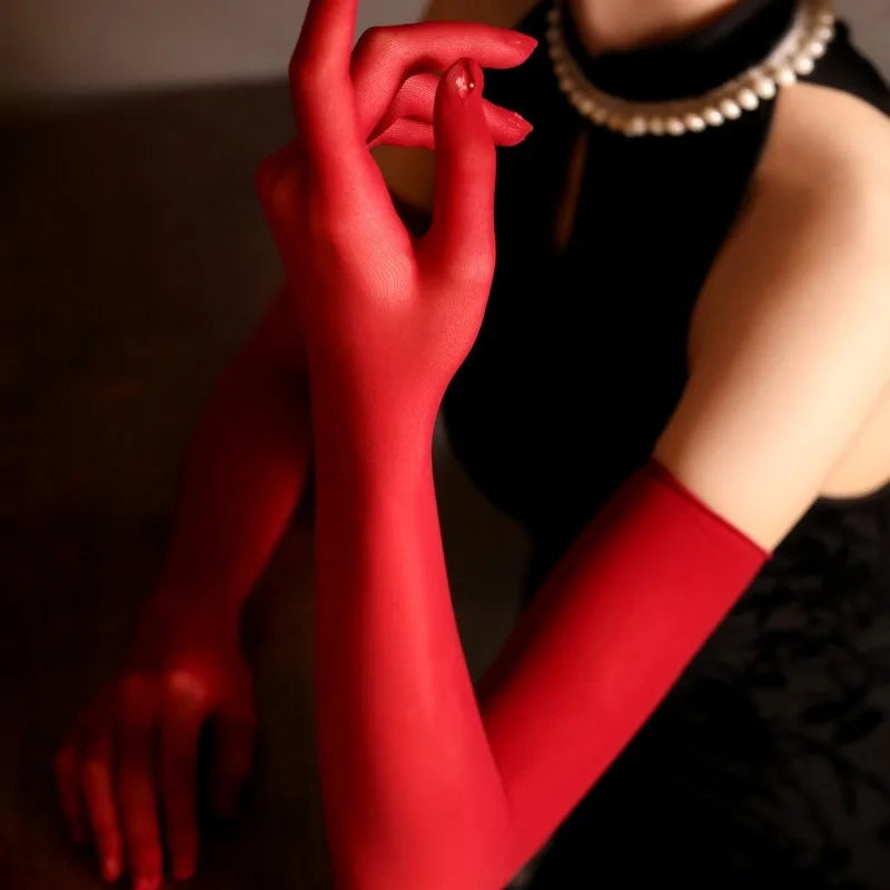 High Quality Fashion Custom Comic-con Sun protection Thin Gloves Soft Velvet Sexy Performance Fun Gloves Five Silky Gloves