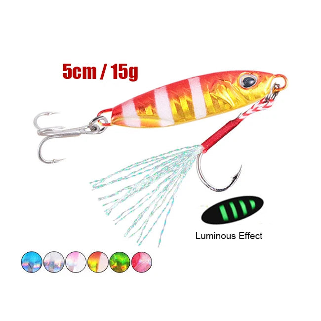 Guosong 15g 2 Hooks Sinking Sea Boat Fishing Artificial Metal Jig Lures