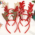 QIYUE Christmas Elk Deer Horn Red Headband New Year Women Hair Decoration