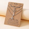 Fashion Tarnish Free Silver 18K Gold Plated Stainless Steel Satr Sun Moon Pendant Necklace Jewelry for Women