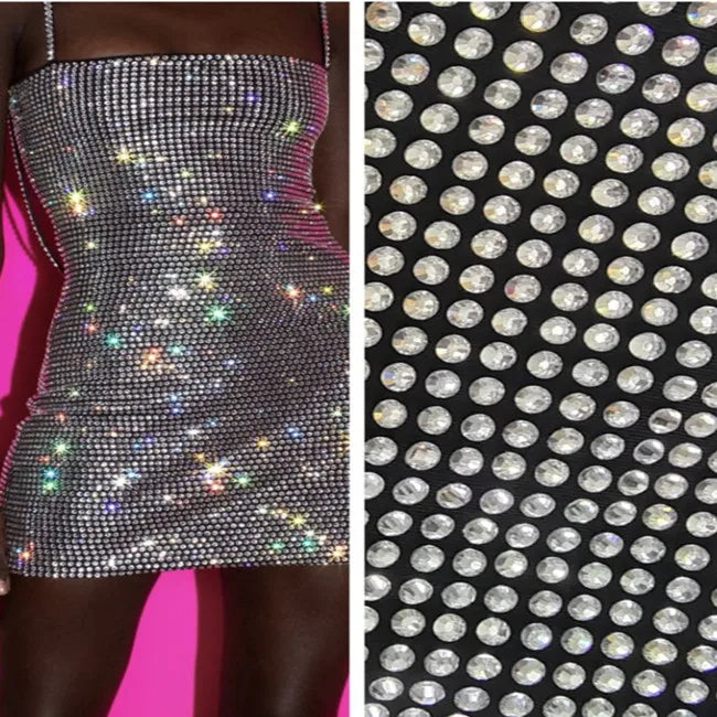 Hot Sale Jersey Fabric With1mm 2m 3mm High-Quality Crystal AB Rhinestones Hotfix SS16 Stones for Skirt