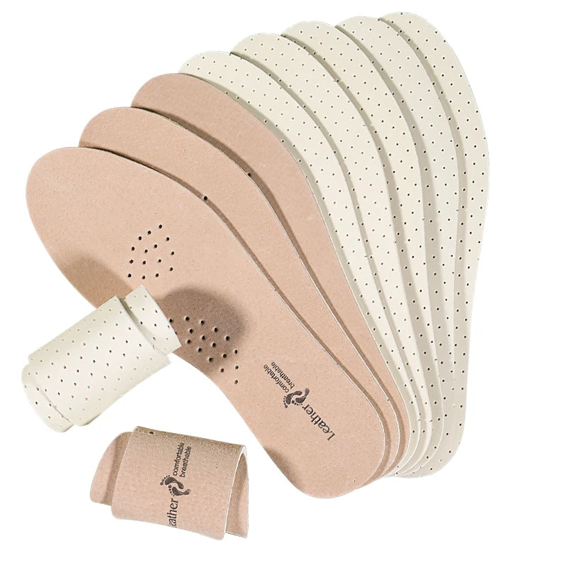 Wholesale/custom Genuine Leather Pigskin Latex Insole Soft and Long-lasting Shock Absorption Sweat Resistant Leather Shoe Insole