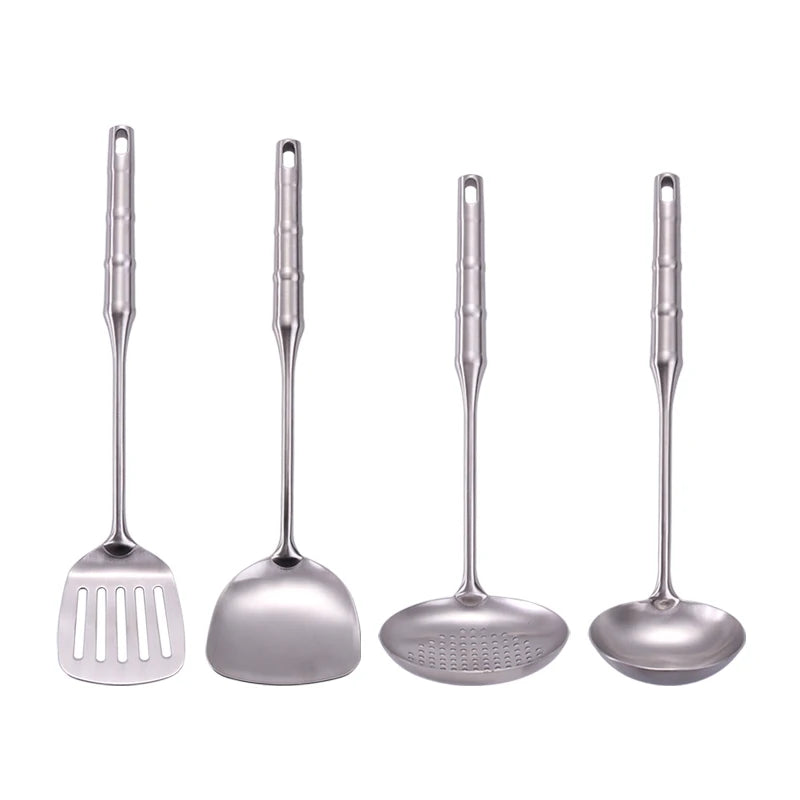 New Arrivals Custom Laser Logo 9 Piece Stainless Steel Silver Kitchen Utensil Set Dishwasher & Oven Safe Home Use