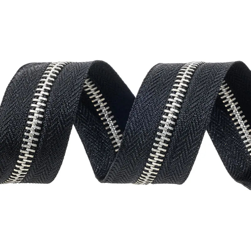 Factory Customized Length #3 #5 #8 #10 60cm Garment Zippers Close End Brass Metal Jeans Zipper for Clothing Leather Bags Jackets