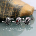 New Arrival Stainless Steel Skeleton Pirate with Sword Earrings Personality Rock Stud Earrings for Men and Women