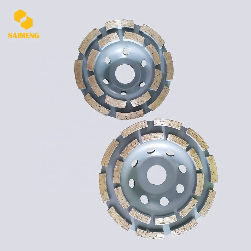 Saimeng for Masonry Material Double Row Diamond Grinding Cup Wheels Resin OEM Standard Deburring Abrasive Disc Diamond + Metal