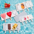 Popsicle Molds Silicone with Lid Ice Cream Mold 2 Cavities Cute Cartoon Ice Pop for Kids DIY Homemade Ice Bar Popsicle Maker/