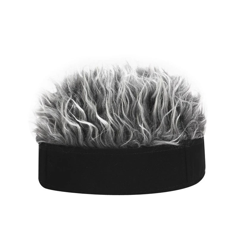 Trendy Men Camouflage Hat Wigs Beanie Cap Women Men Sports Outdoor Rock Punk Fake Hair Hat