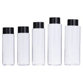 100ml 120ml 150ml 200ml 250ml Empty Transparent Cosmetic Shampoo Aerosol Toner Liquid Plastic Bottles with Black Screw Cap